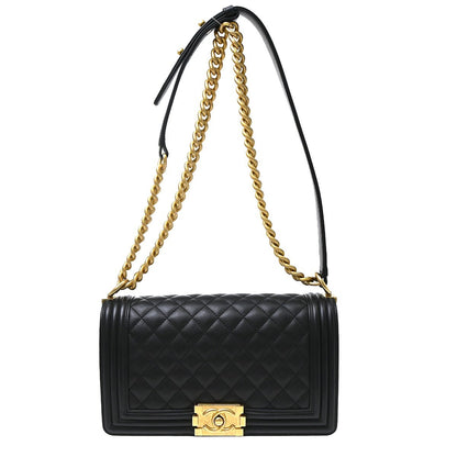 Chanel Boy Flap Quilted Calfskin Old Medium