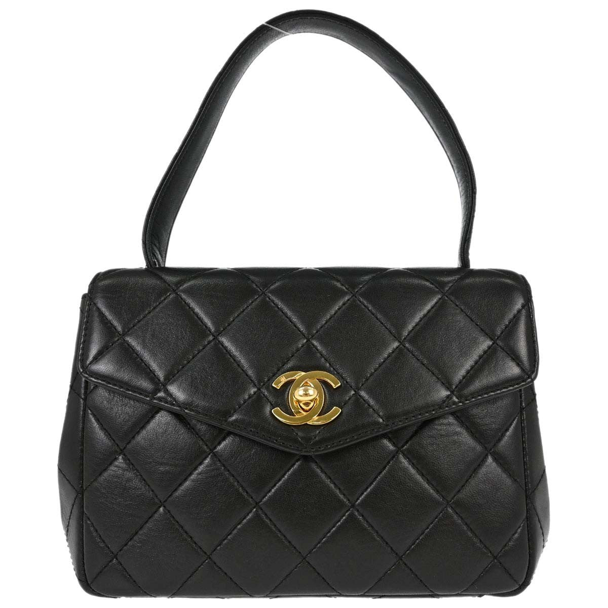 Chanel Vintage Classic Top Handle Flap Quilted Lambskin Medium