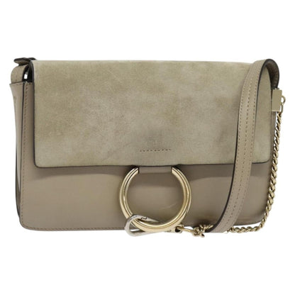 Chloe Faye Shoulder Bag Leather and Suede Small
