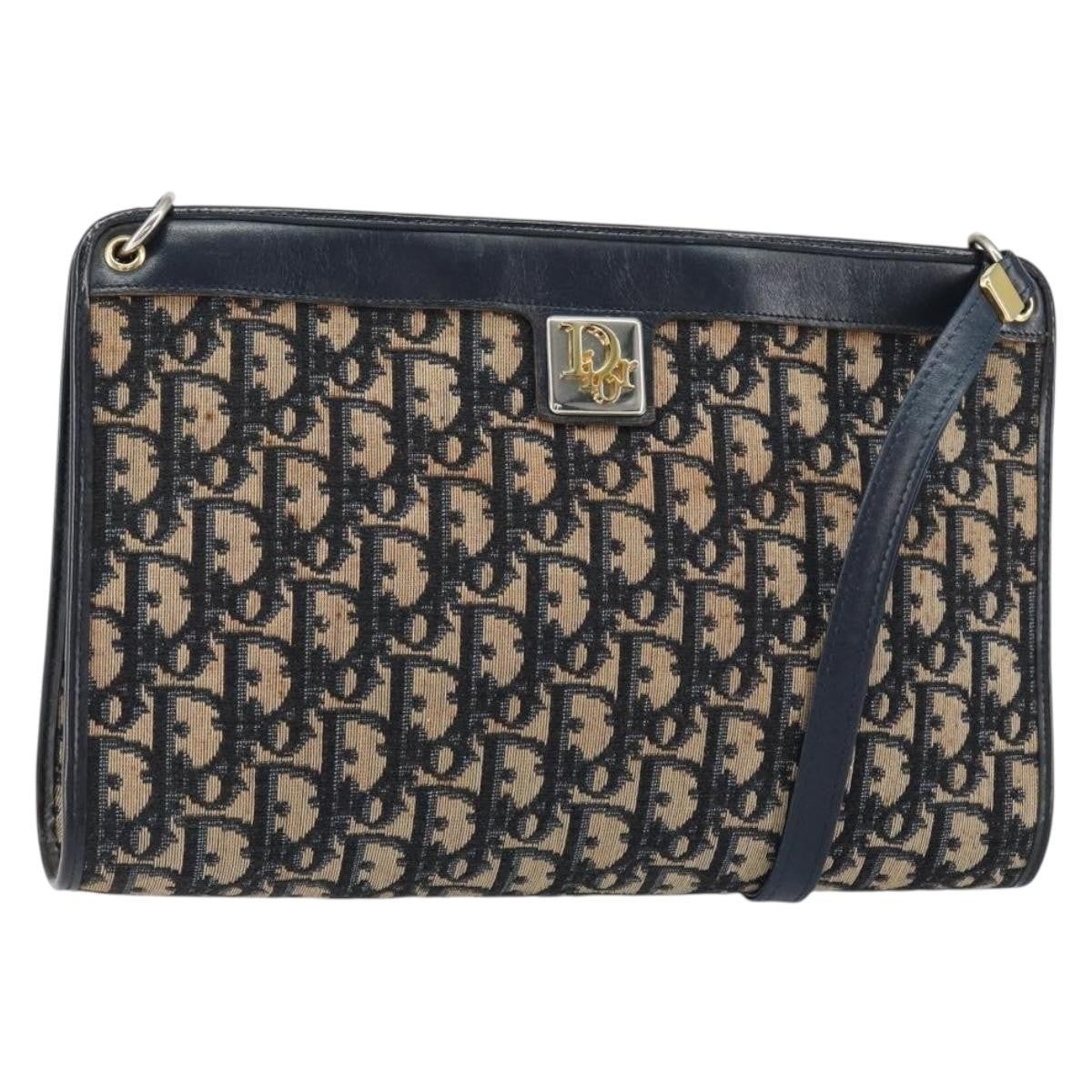 Christian Dior Vintage Trotter Shoulder Bag Canvas medium