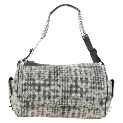 Chanel Vintage Camellia Flap Camera Quilted Tweed Large