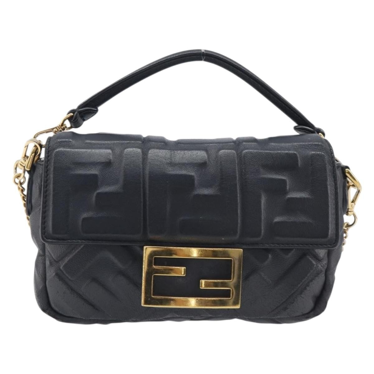 Fendi Baguette NM Zucca Embossed Leather Mini