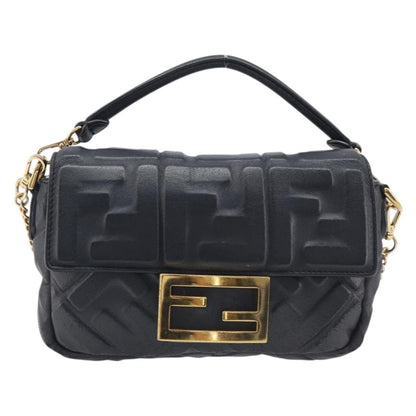 Fendi Baguette NM Zucca Embossed Leather Mini