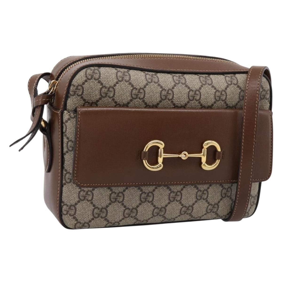 Gucci Horsebit 1955 Flap Pocket Camera GG Coated Canvas and Leather Small