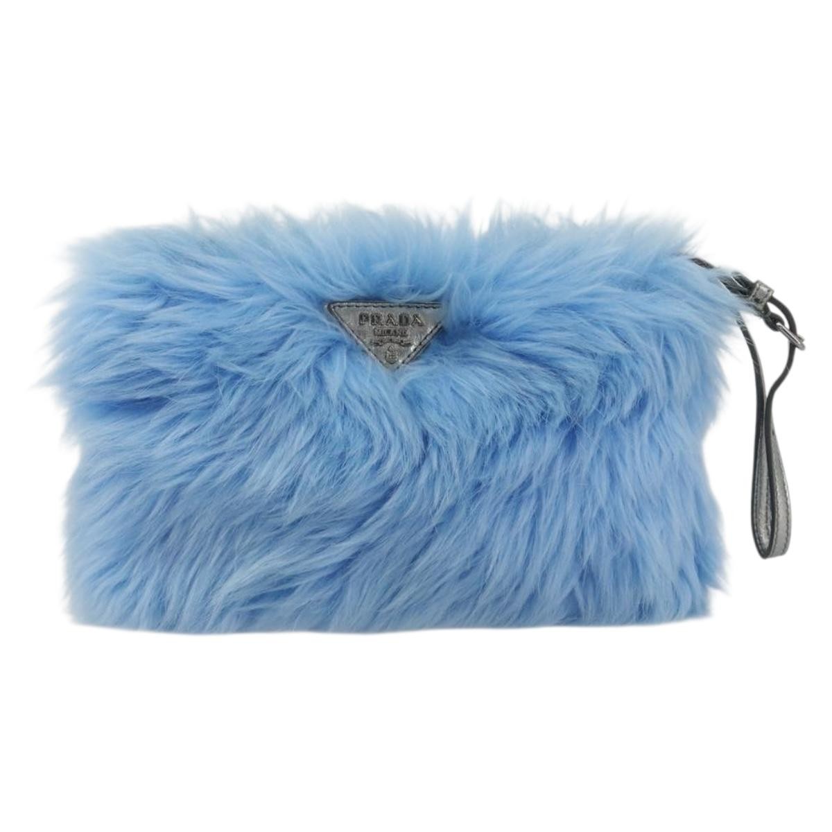 Prada Clutch Faux Fur Oversized