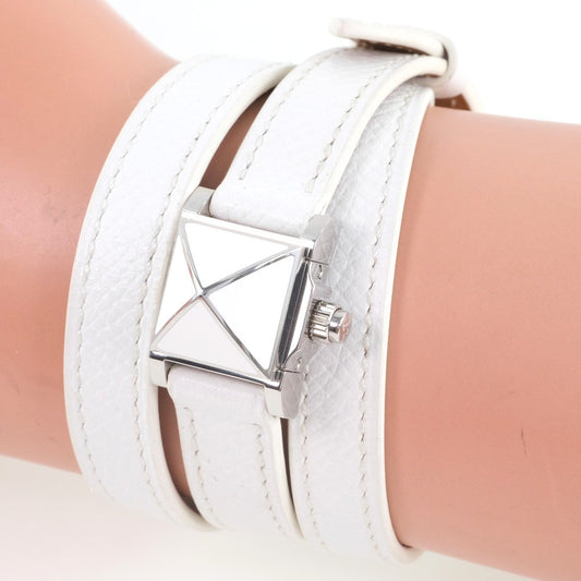 Hermes Medor Rock Quartz Watch Lacquered Steel and Leather 16