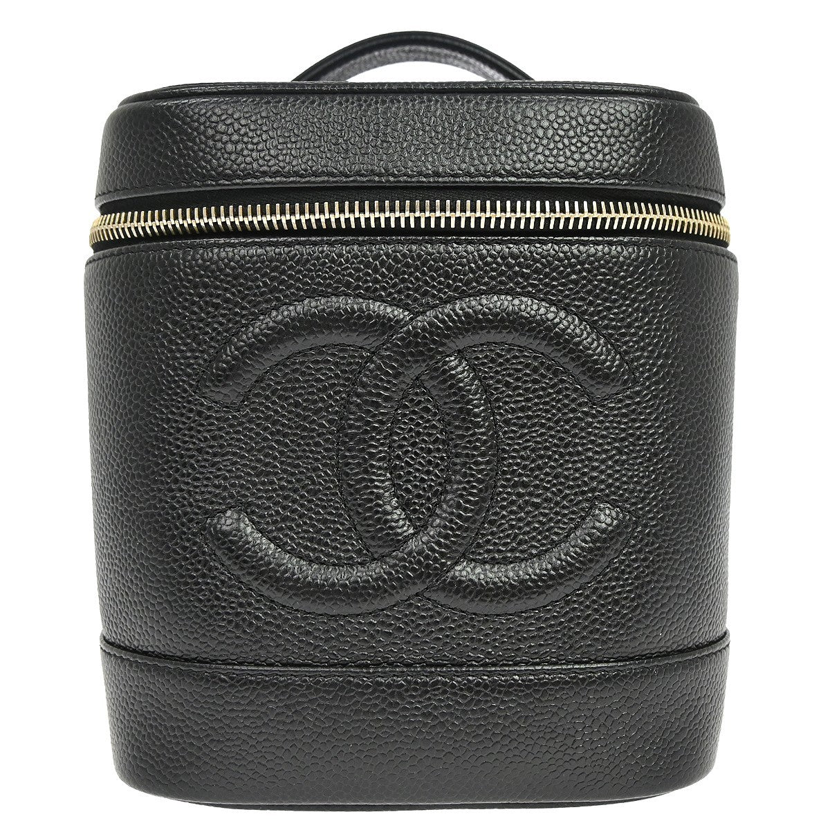 Chanel Vintage Timeless Cosmetic Case Caviar Tall