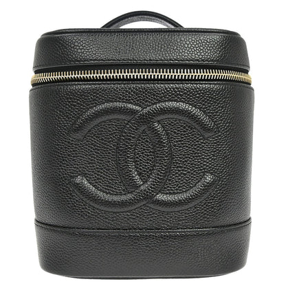 Chanel Vintage Timeless Cosmetic Case Caviar Tall