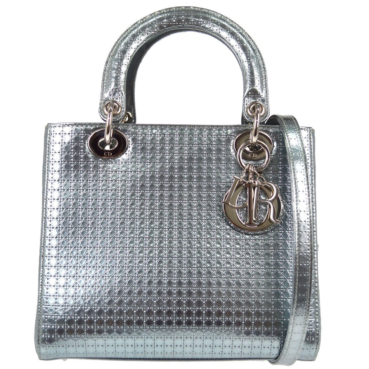 Christian Dior Lady Dior Micro Cannage Metallic Calfskin Mini