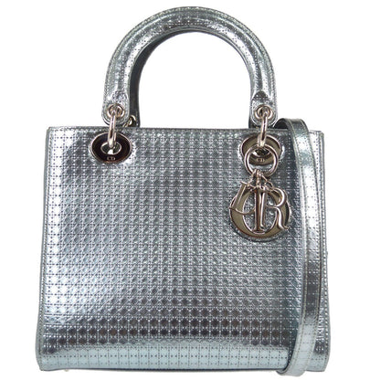 Christian Dior Lady Dior Micro Cannage Metallic Calfskin Mini