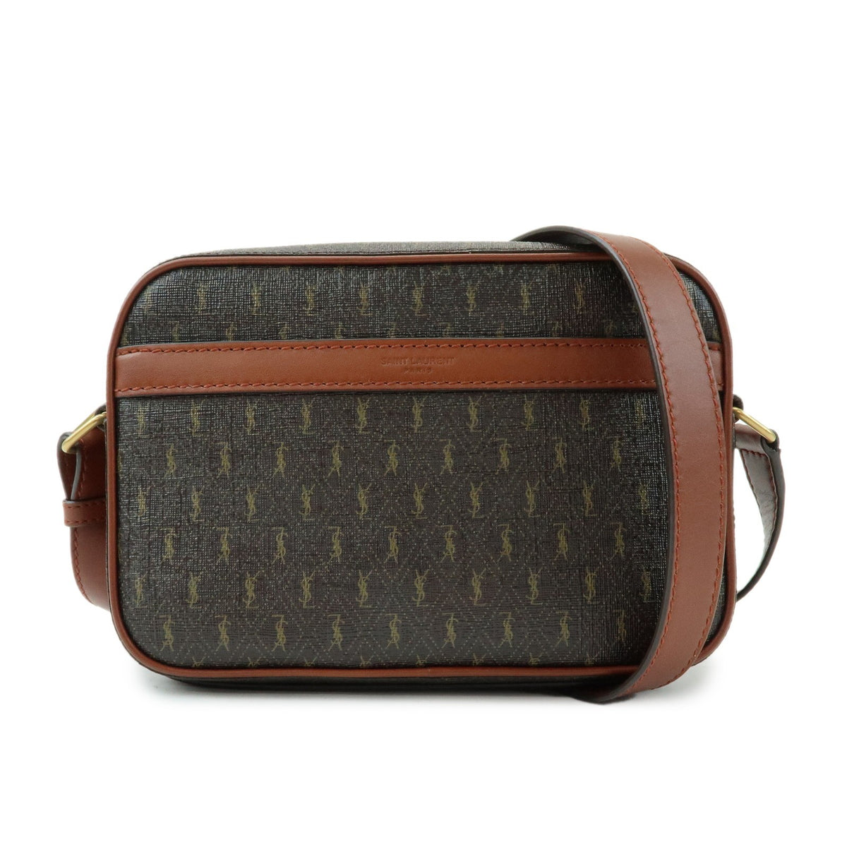 Saint Laurent Le Monogramme Camera Monogram All Over Coated Canvas and Leather Small