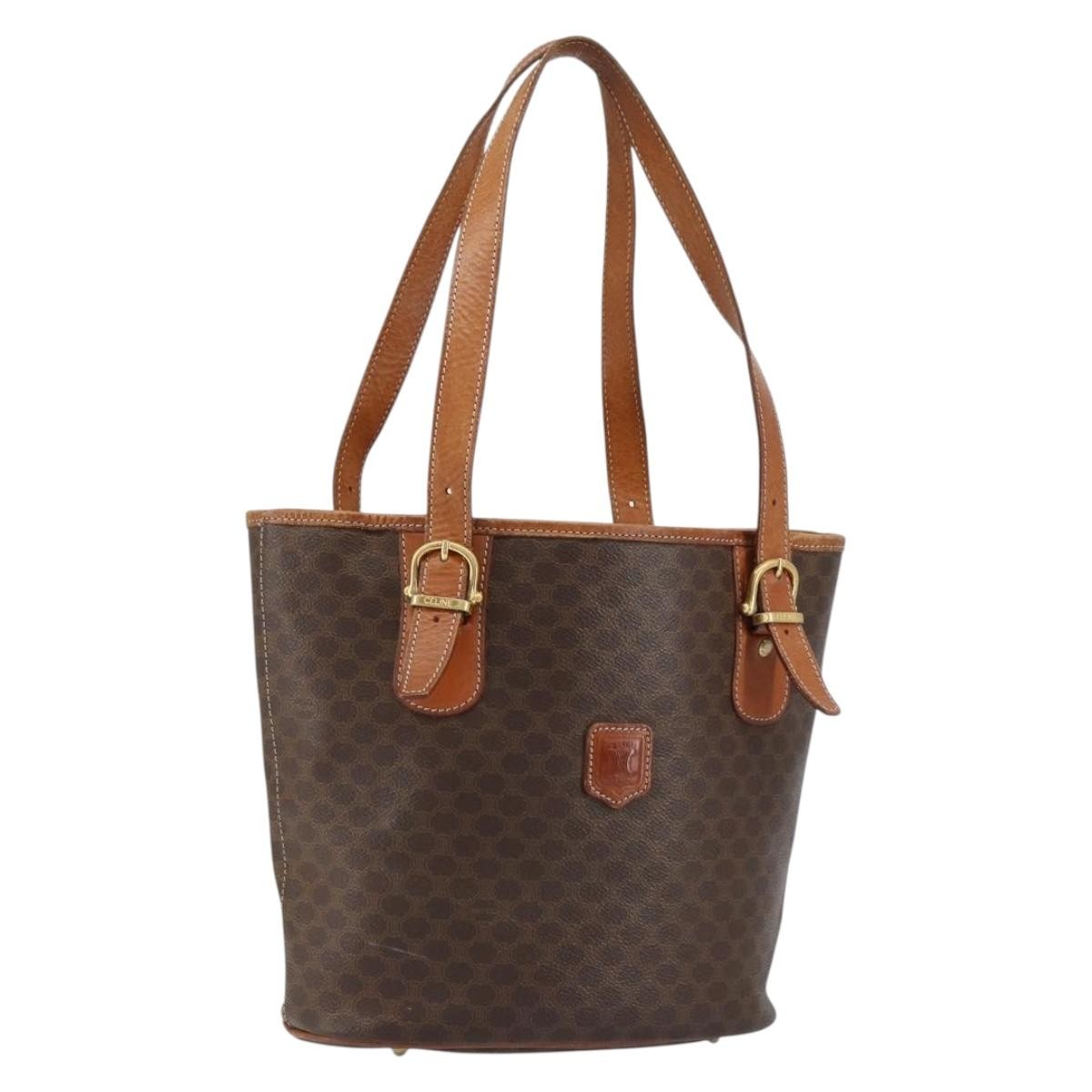 Celine Vintage Macadam Shopper Tote Canvas and Leather Product Image