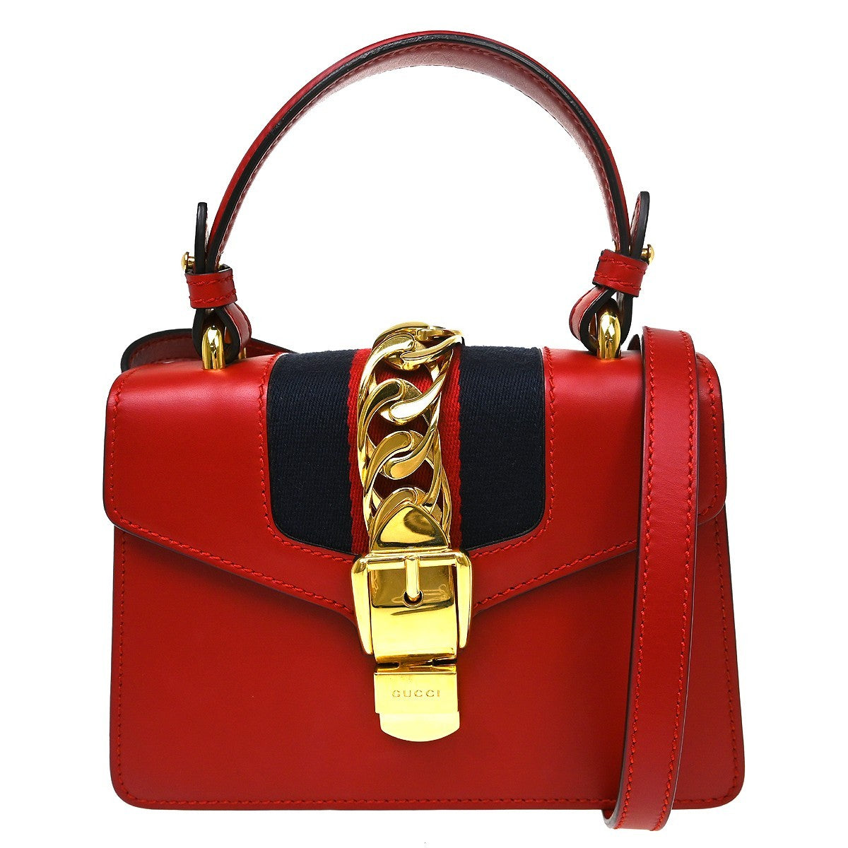 Gucci Sylvie Top Handle Bag Leather Mini
