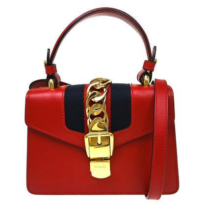 Gucci Sylvie Top Handle Bag Leather Mini