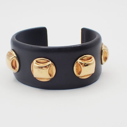 Celine Stud Cuff Leather and Plated Metal Product Image