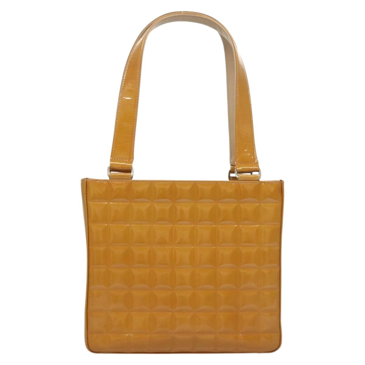 Chanel Chocolate Bar CC Tote Quilted Patent Small