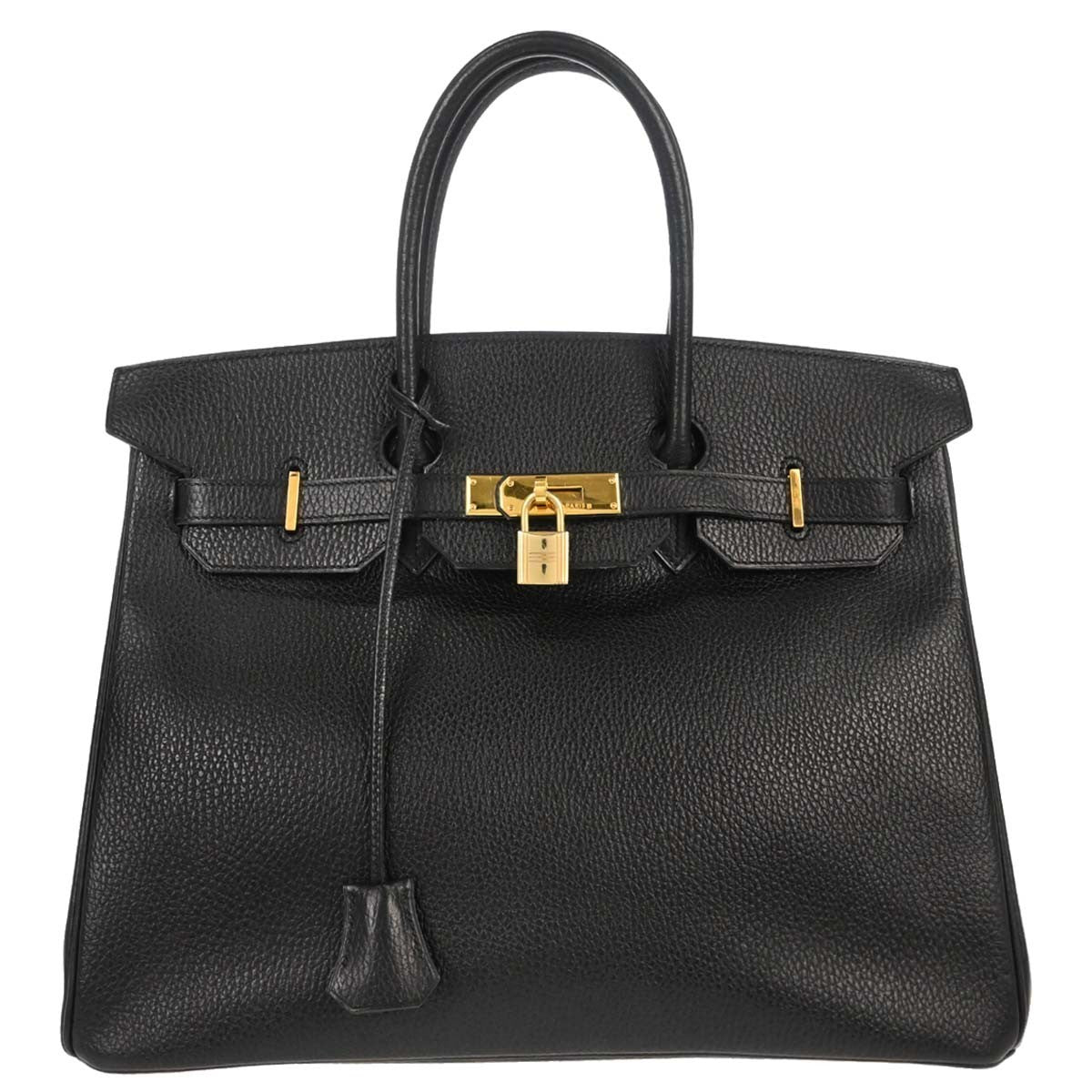 Hermes Birkin Handbag Black Ardennes with Gold Hardware 35