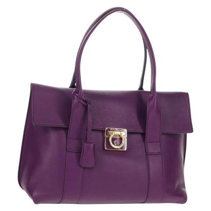 Salvatore Ferragamo Gancini Lock Flap Tote Leather Medium