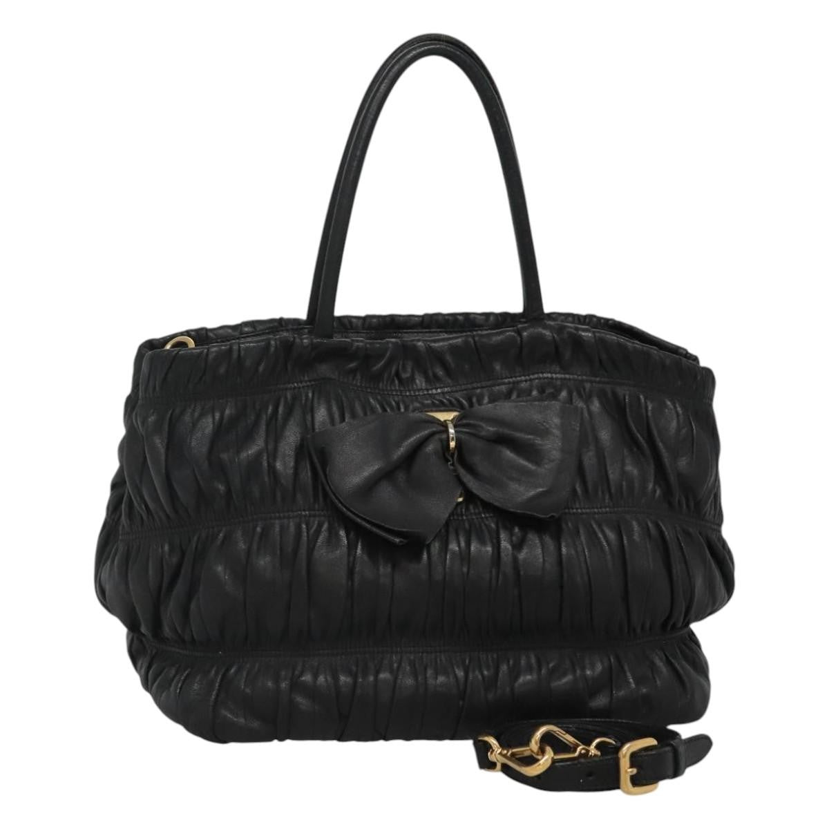 Prada Nappa Gaufre Bow Leather Product Image