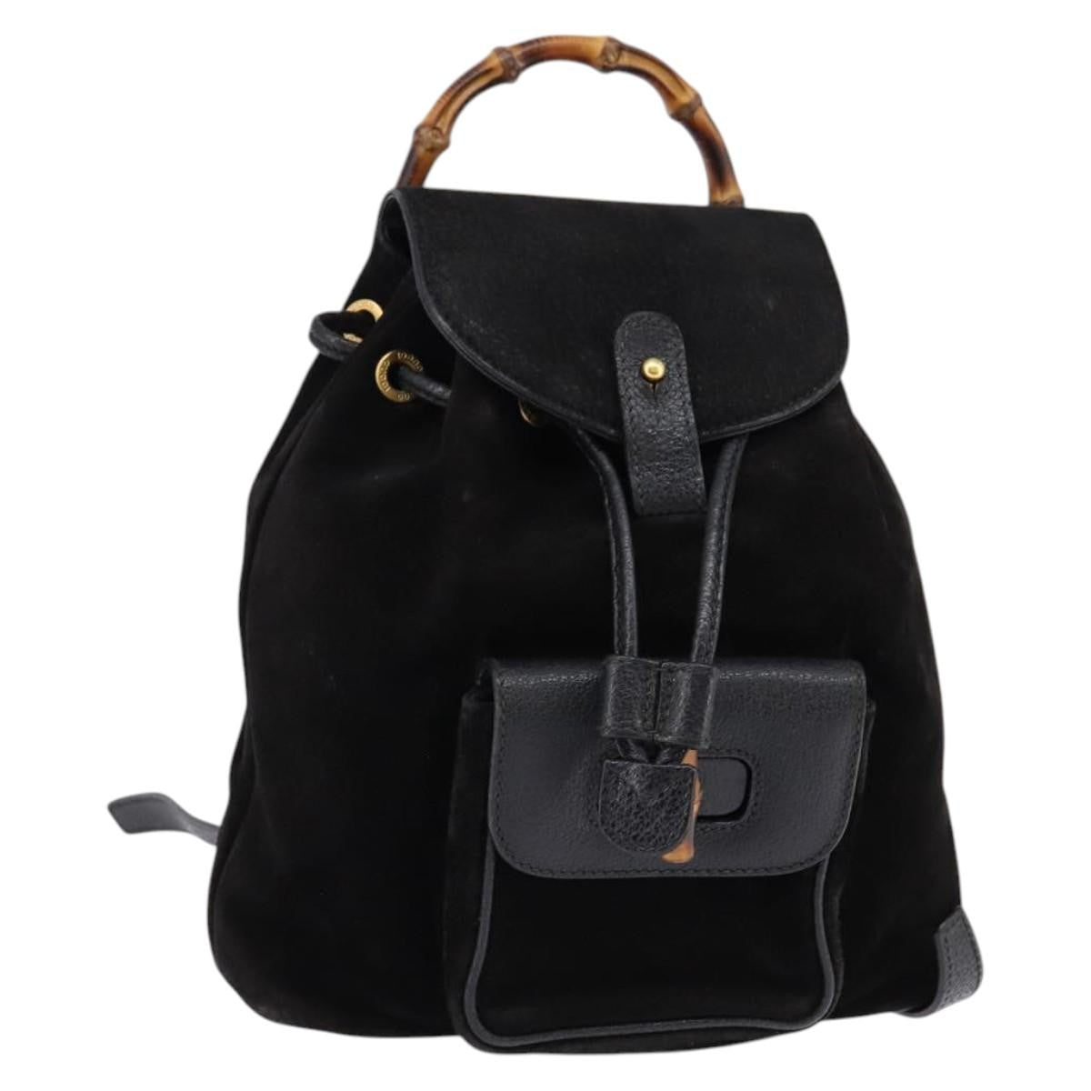 Gucci Vintage Bamboo Backpack Suede Mini