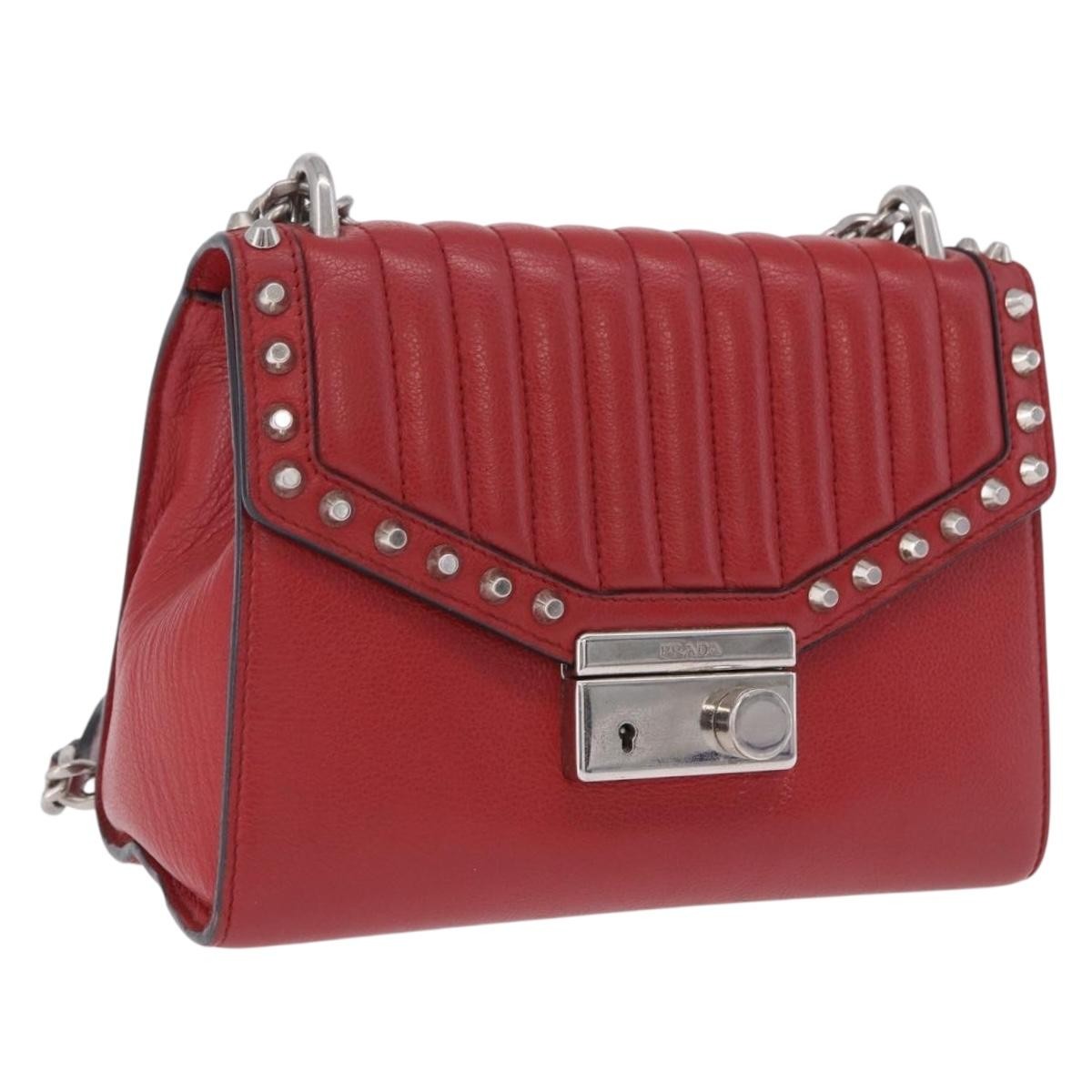 Prada Sound Studded Quilted Leather Small