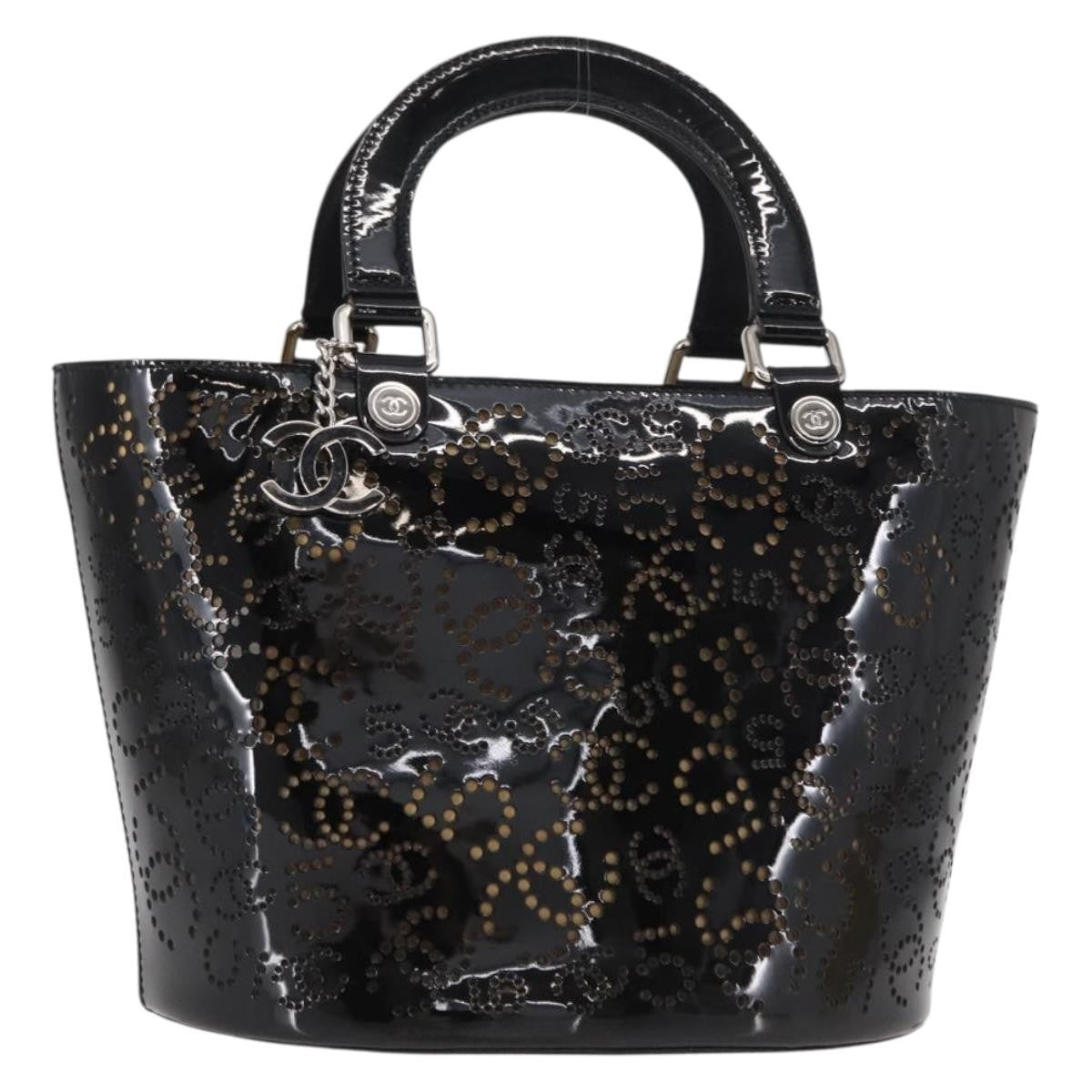 Chanel CC No.5 Shopping Tote Perforated Patent Medium