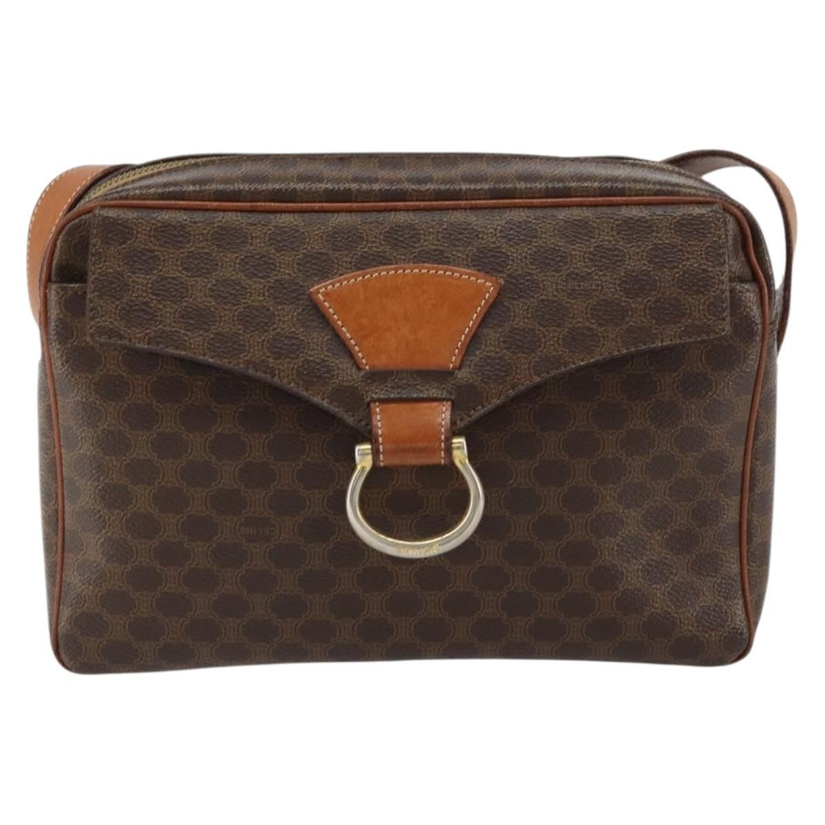 Celine Vintage Macadam Shoulder Bag Canvas and Leather Product Image
