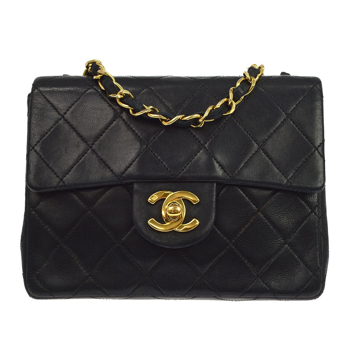 Chanel Vintage Square Classic Single Flap Quilted Lambskin Mini