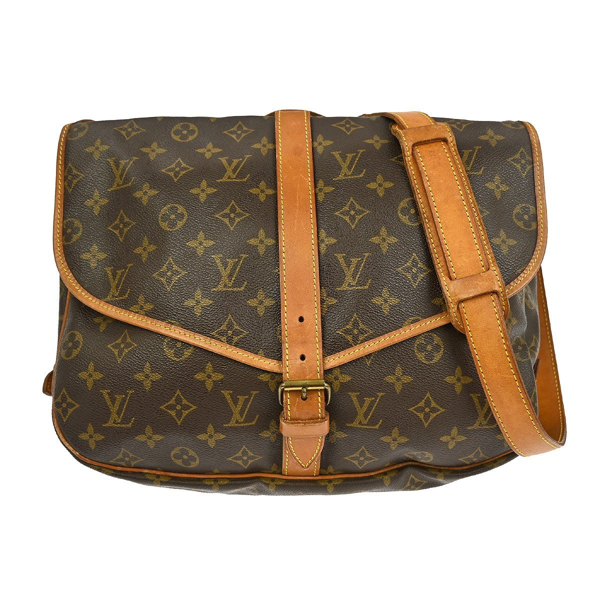 Louis Vuitton Saumur Handbag Monogram Canvas 35