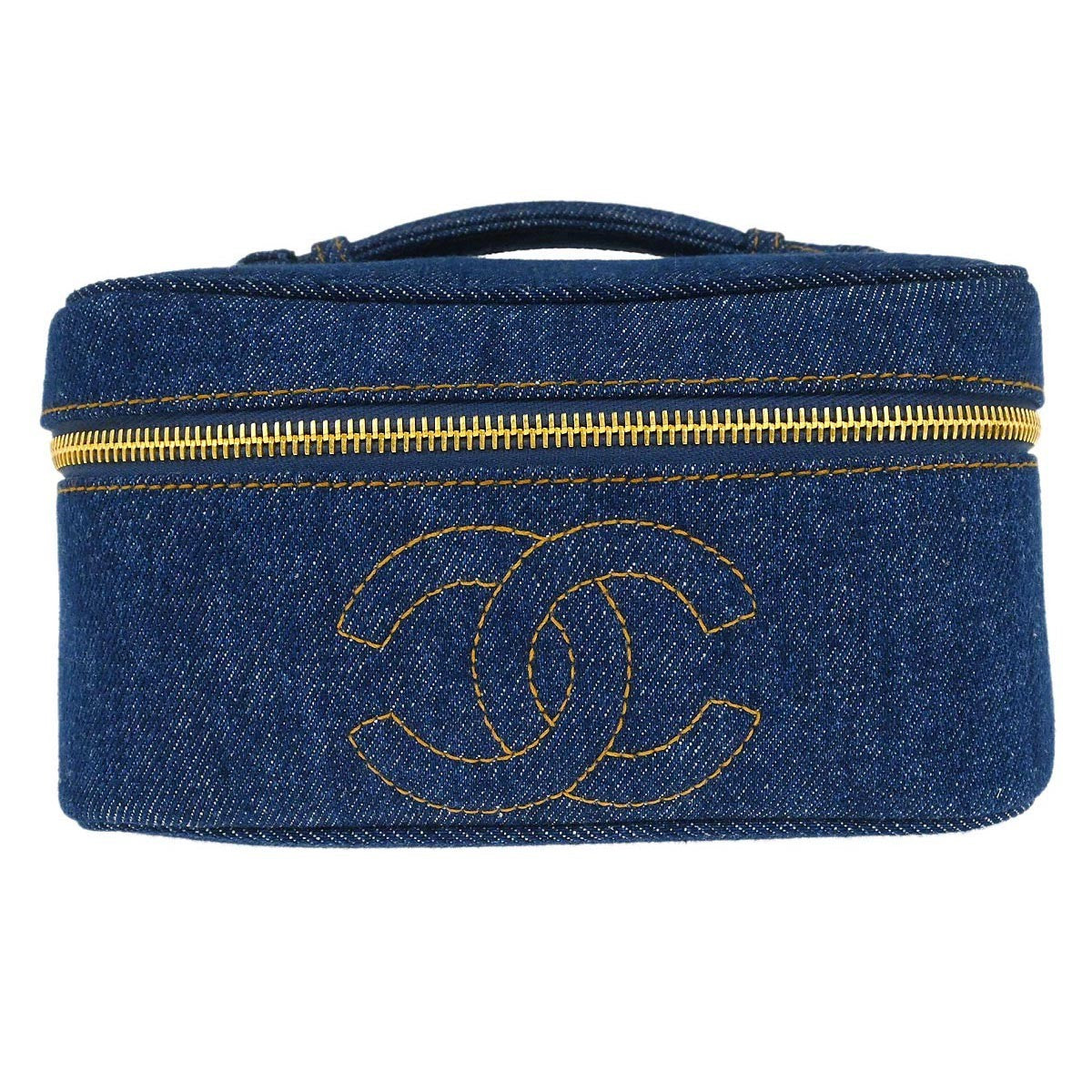 Chanel Vintage Timeless Cosmetic Case Denim Small