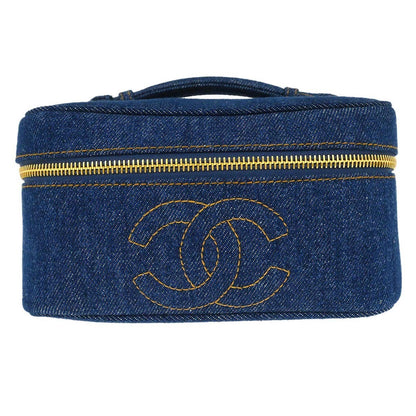 Chanel Vintage Timeless Cosmetic Case Denim Small
