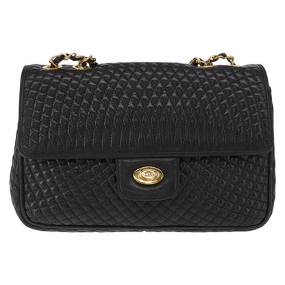 Bally Vintage Chain Shoulder Bag Quilted Leather Product Image