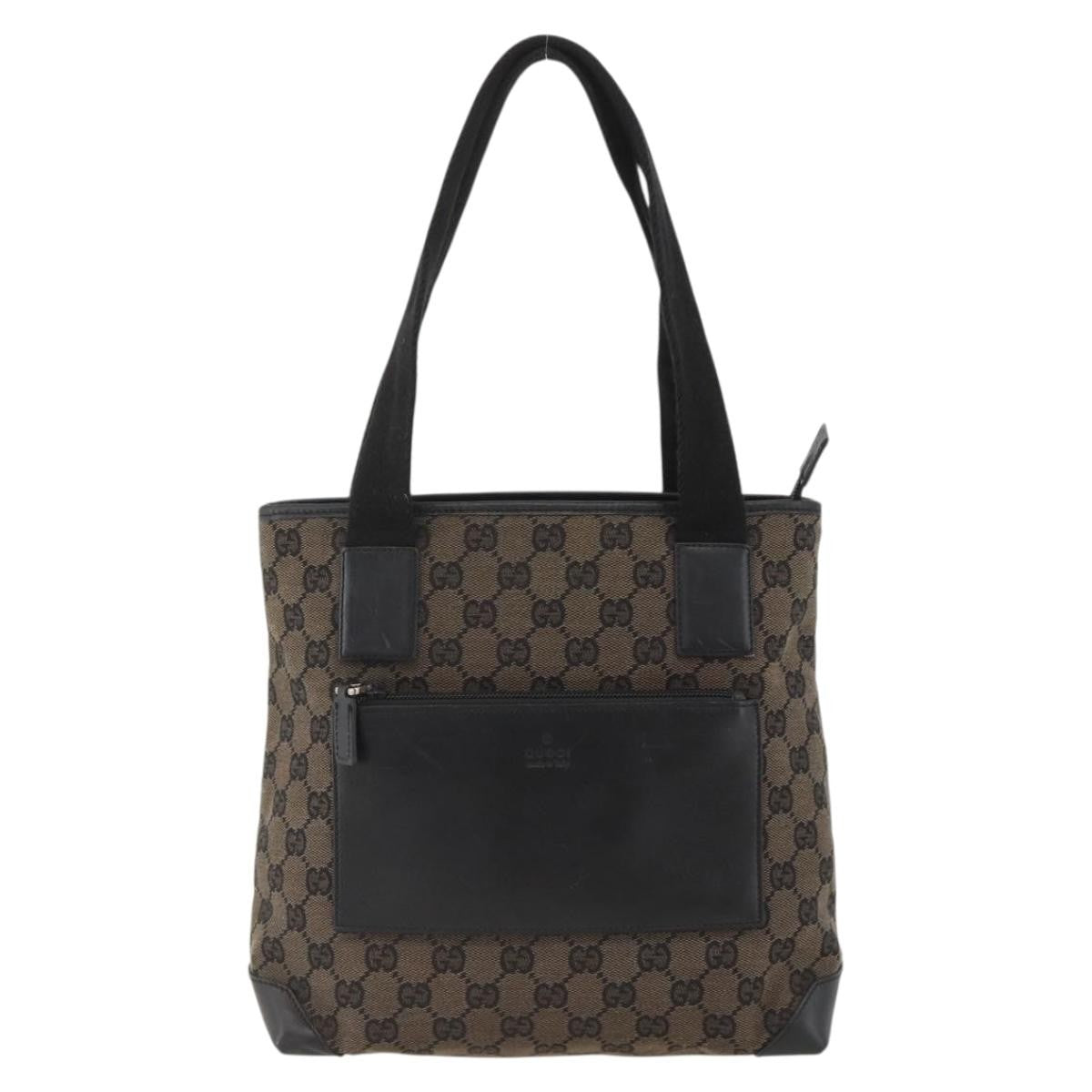 Gucci Vintage Front Pocket Tote GG Coated Canvas with Leather Product Image