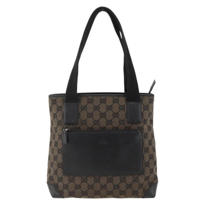 Gucci Vintage Front Pocket Tote GG Coated Canvas with Leather Product Image