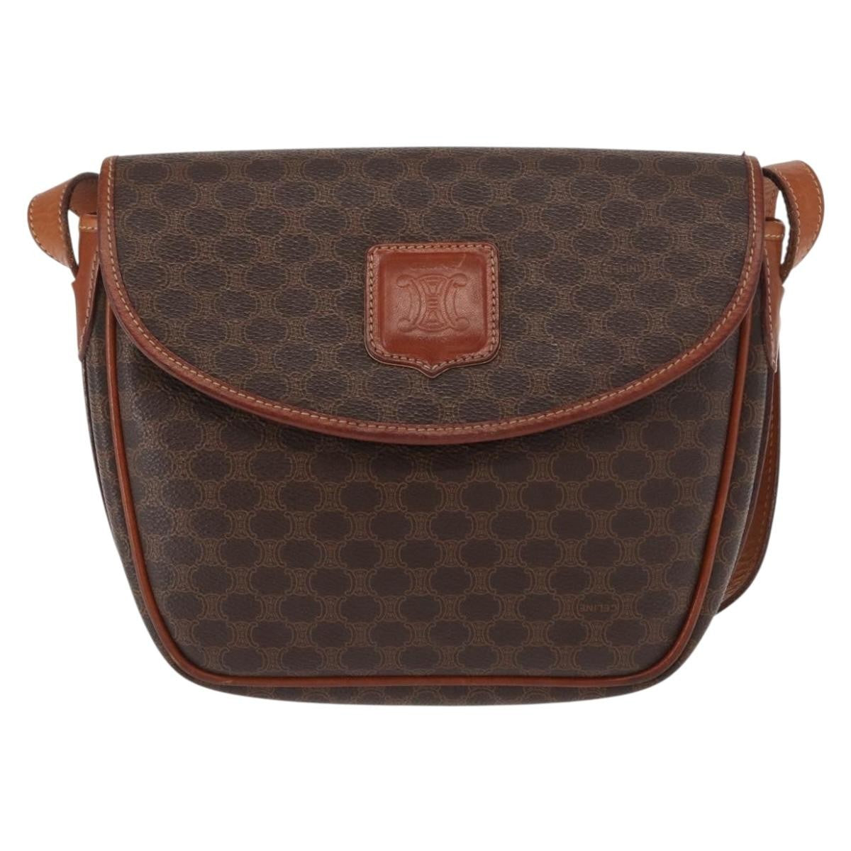 Celine Vintage Macadam Shoulder Bag Canvas and Leather Product Image