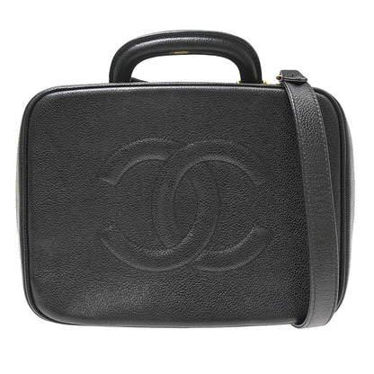 Chanel Vintage Timeless Zip Around Vanity Case Caviar Small
