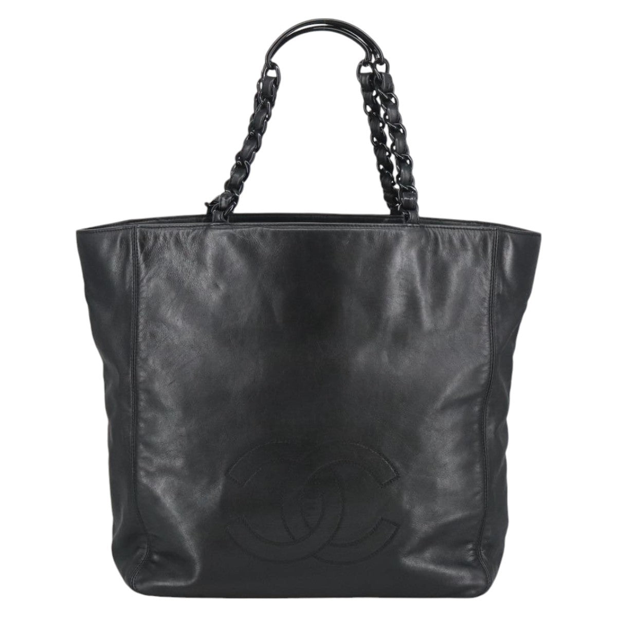 Chanel Vintage CC Resin Chain Tote Leather Medium