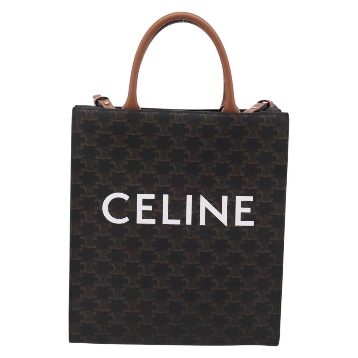 Celine Vertical Cabas Triomphe Coated Canvas Medium