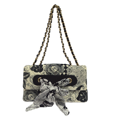 Chanel Limited Edition Scarf Flap Printed Silk and Leather Medium