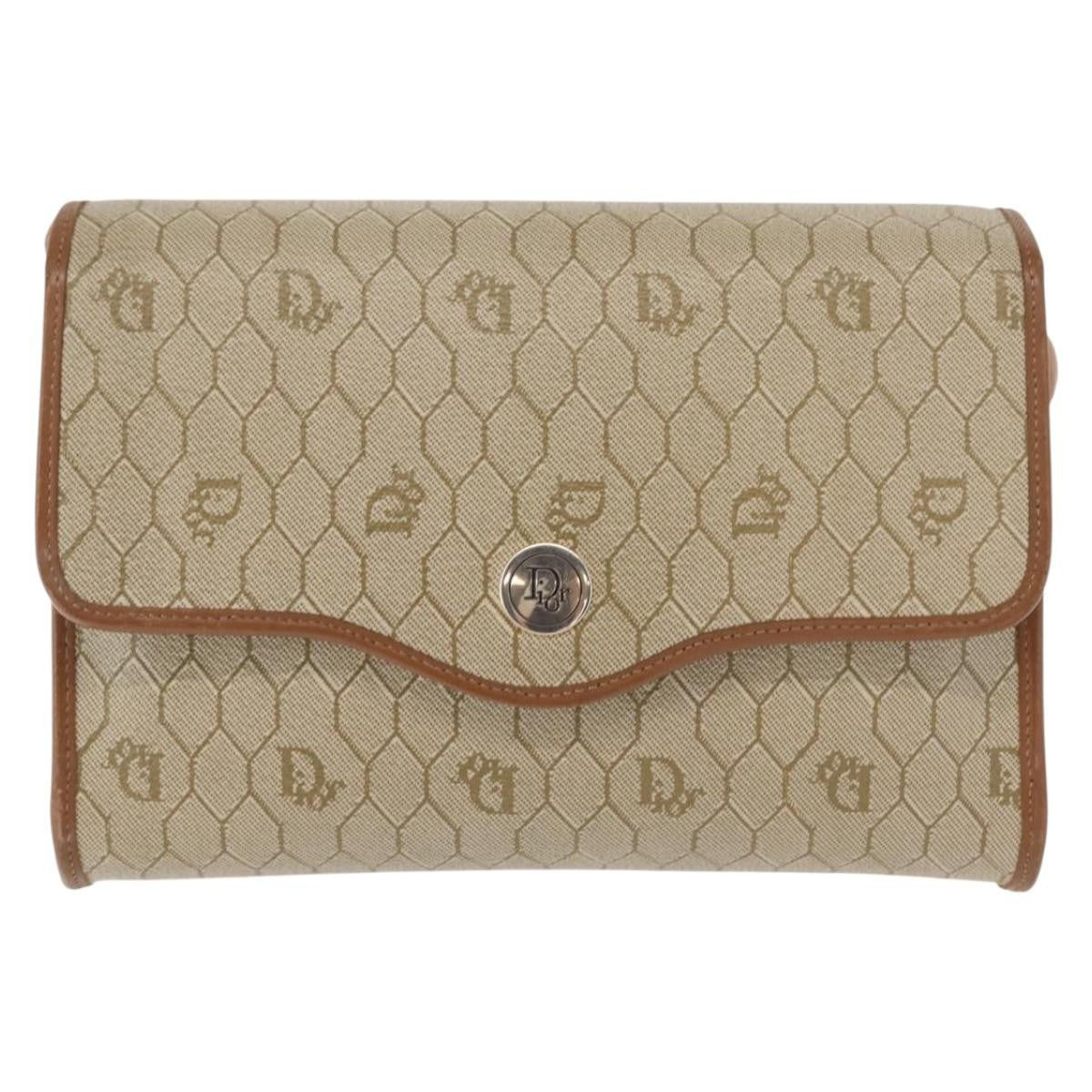 Christian Dior Vintage Honeycomb Flap Crossbody Bag Canvas and Leather Product Image