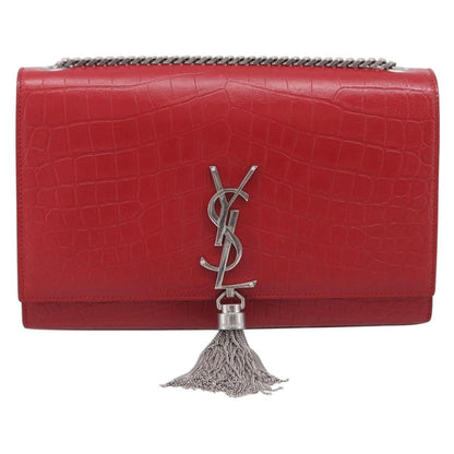 Saint Laurent Classic Monogram Crocodile Embossed Leather Medium