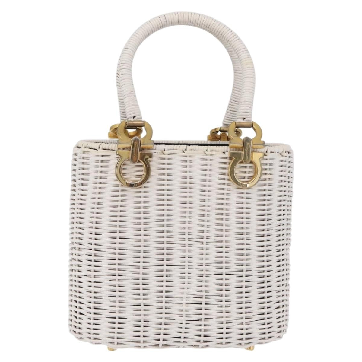 Salvatore Ferragamo Gancini Top Handle Wicker Small