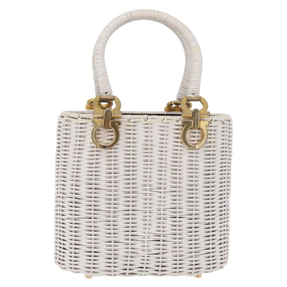 Salvatore Ferragamo Gancini Top Handle Wicker Small