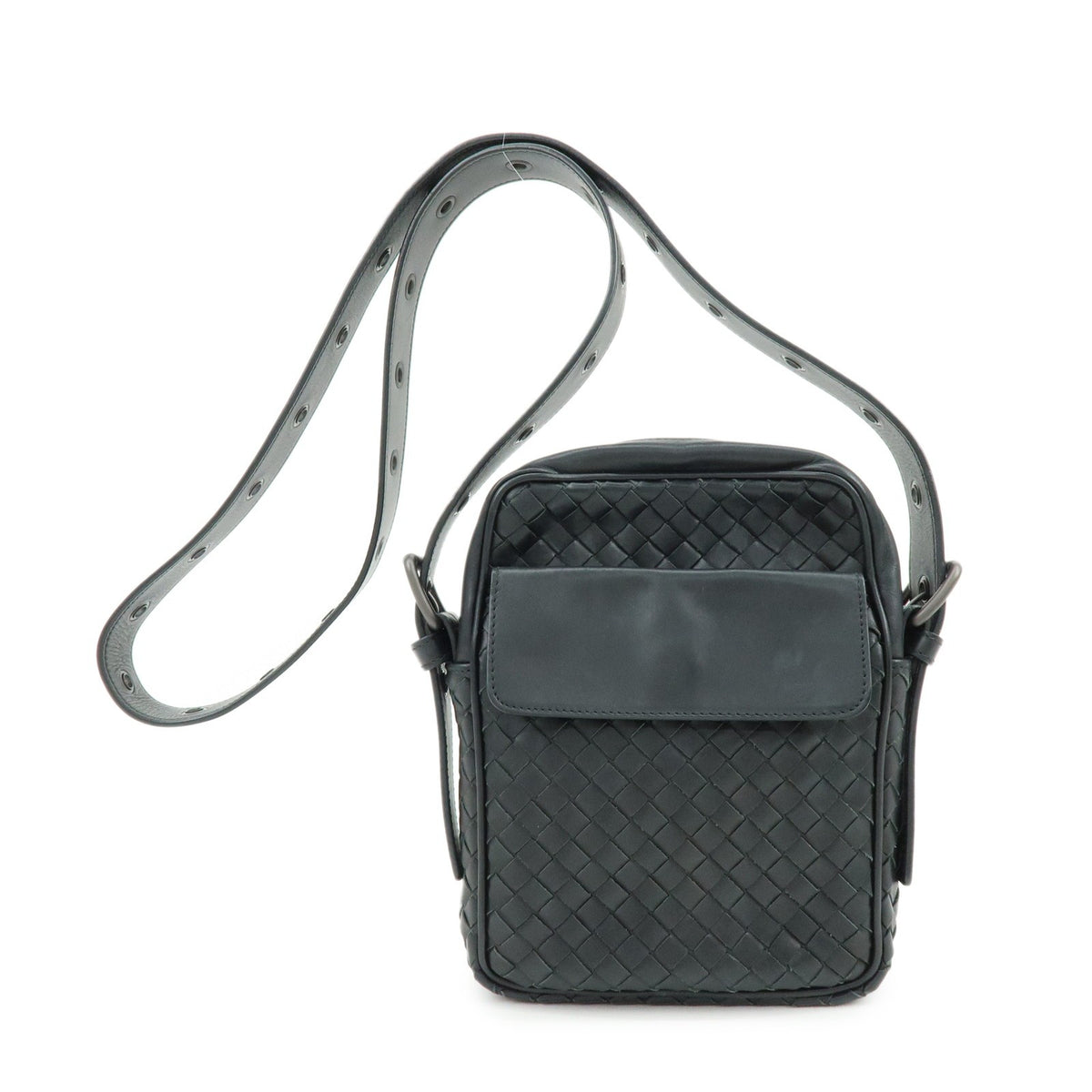 Bottega Veneta Front Pocket Messenger Intrecciato Nappa Mini