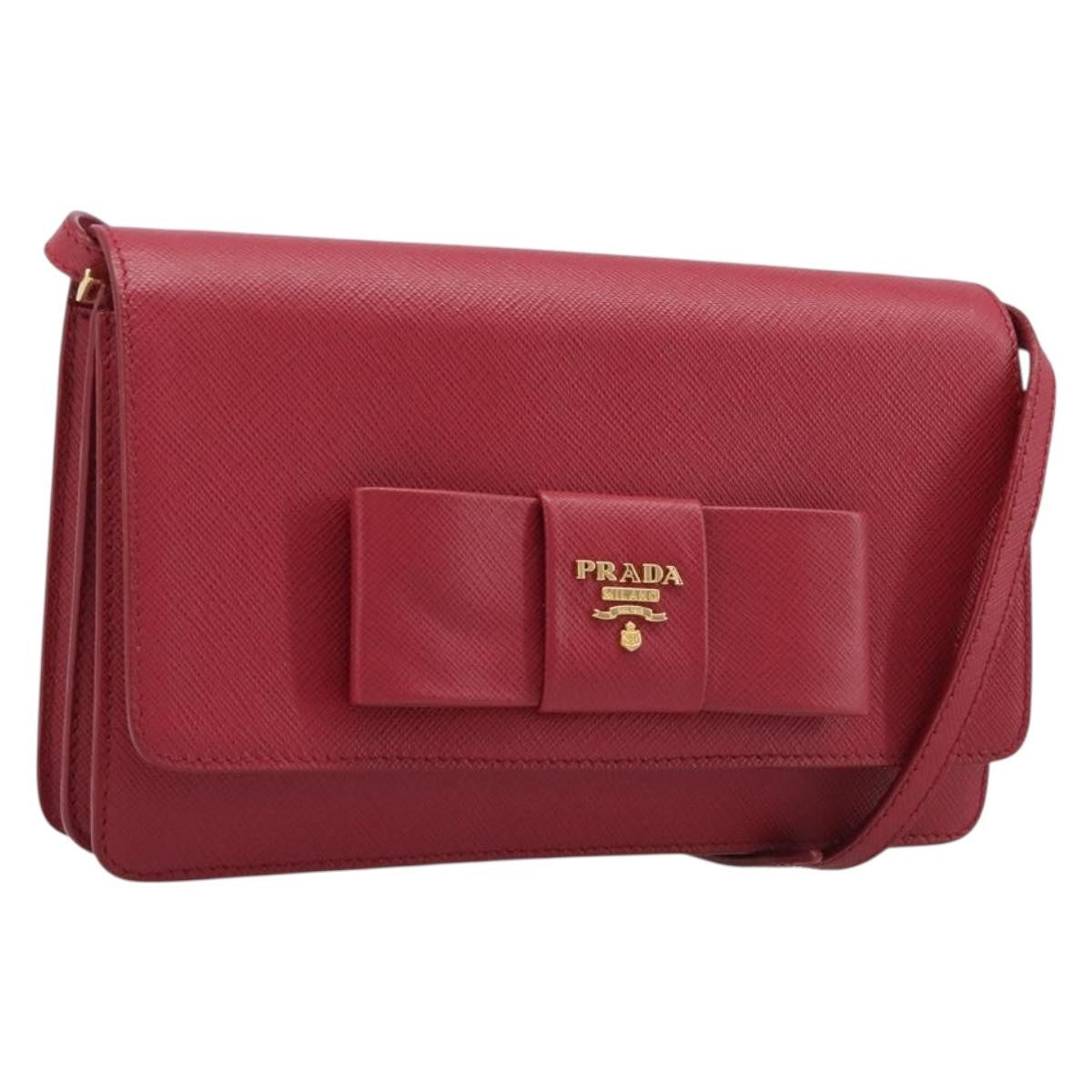 Prada Bow Wallet on Strap Saffiano Leather Small