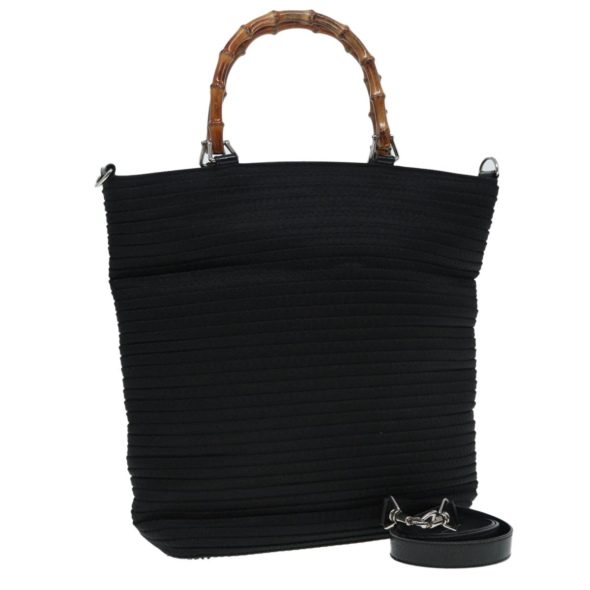 Gucci Vintage Bamboo Handle Bag Nylon Product Image