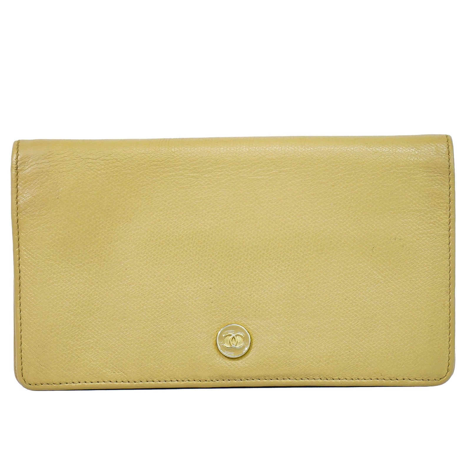 Chanel CC Button Bi-Fold Leather Long
