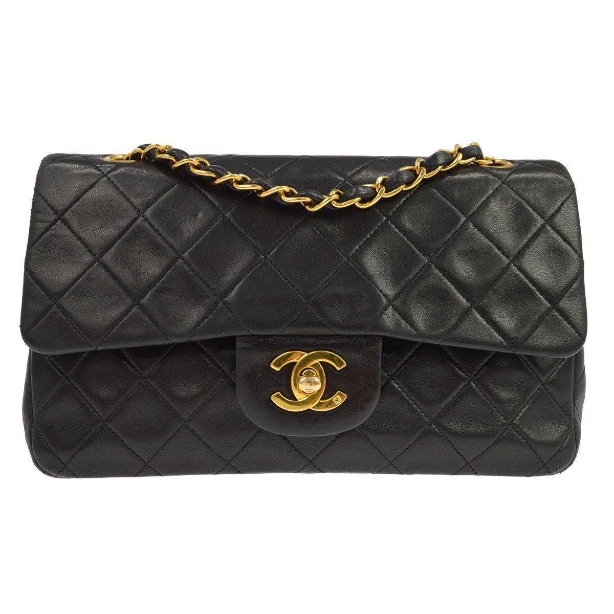 Chanel Vintage Classic Double Flap Quilted Lambskin Small