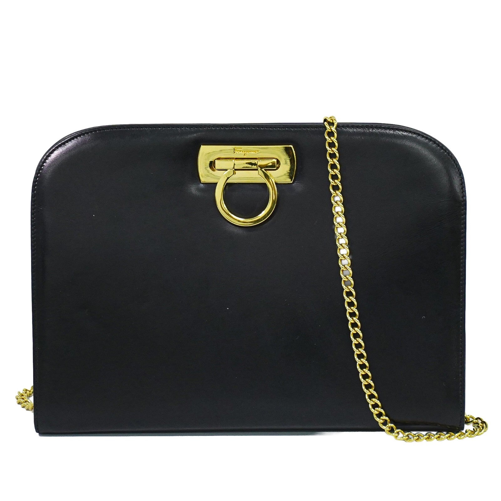 Salvatore Ferragamo Vintage Gancini Chain Leather Medium