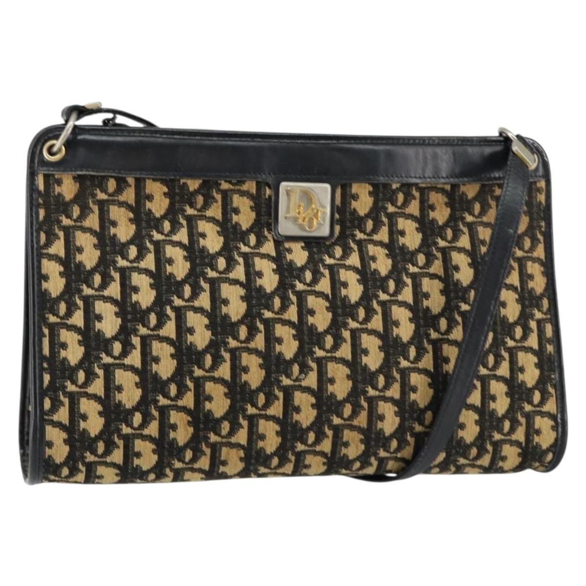Christian Dior Vintage Trotter Shoulder Bag Canvas medium